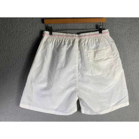 Men's White Swim Board Trunks Shorts Size L Casual Summer NEW - Picture 7 of 10